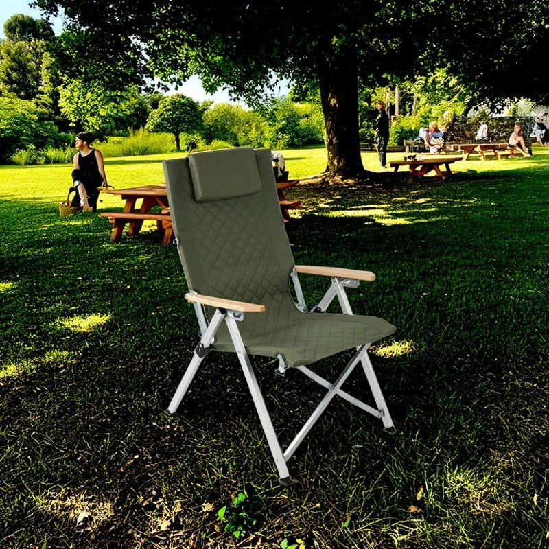 Contemporary Industrial Fabric Beech & Aluminum Rectangular Lattice Back Chair With Armrests & Backrest For Outdoor & Study