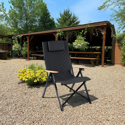 Contemporary Industrial Fabric Beech & Aluminum Rectangular Lattice Back Chair With Armrests & Backrest For Outdoor & Study