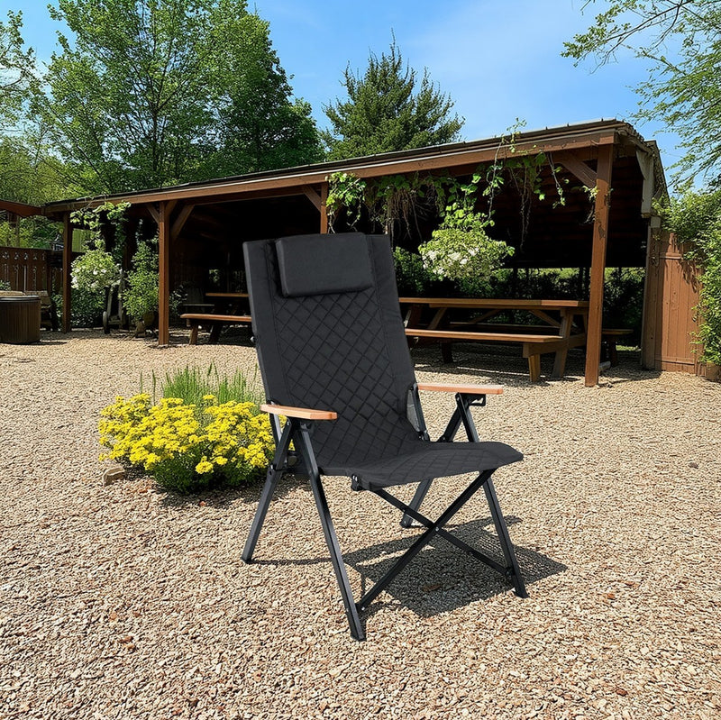 Contemporary Industrial Fabric Beech & Aluminum Rectangular Lattice Back Chair With Armrests & Backrest For Outdoor & Study