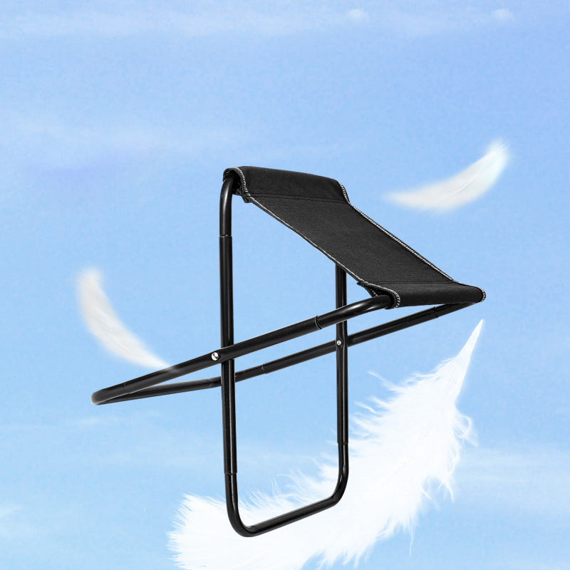 Modern Minimalist Fabric & Carbon Steel Square Folding Low Stool With Portable Design For Outdoor Patio