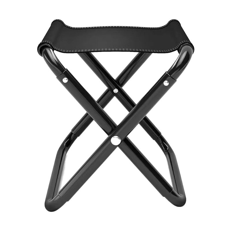 Modern Minimalist Fabric & Carbon Steel Square Folding Low Stool With Portable Design For Outdoor Patio
