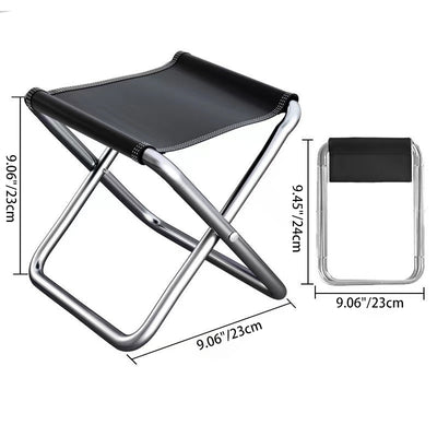 Modern Minimalist Fabric & Carbon Steel Square Folding Low Stool With Portable Design For Outdoor Patio