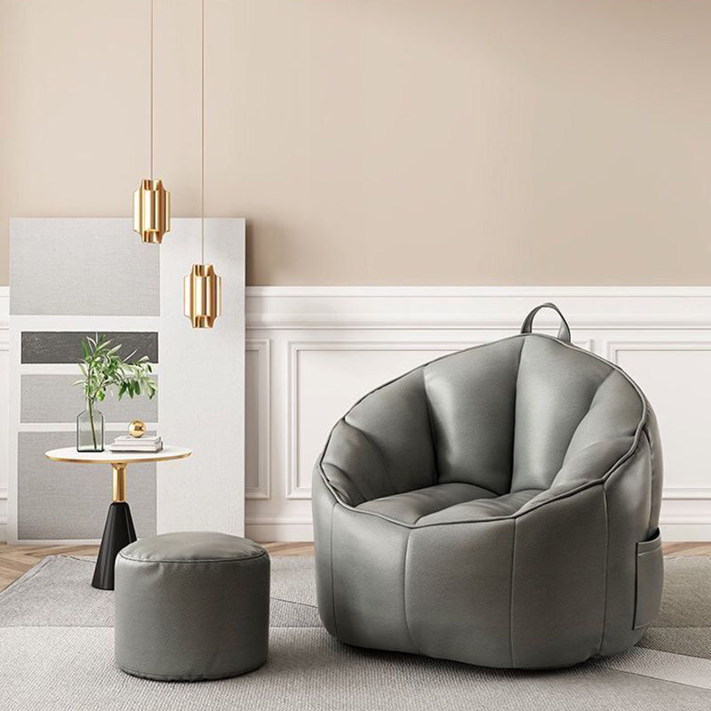 Contemporary Nordic Tech Fabric EPS Bean Bag Lazy Sofa With Backrest & Footrest For Living Room & Bedroom