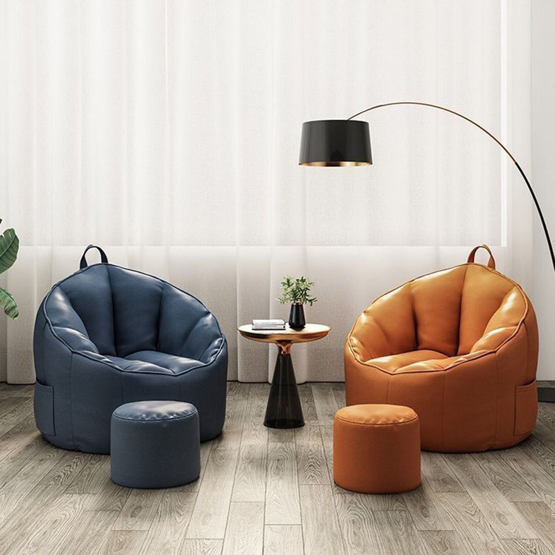 Contemporary Nordic Tech Fabric EPS Bean Bag Lazy Sofa With Backrest & Footrest For Living Room & Bedroom