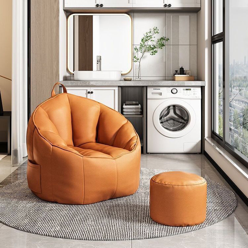 Contemporary Nordic Tech Fabric EPS Bean Bag Lazy Sofa With Backrest & Footrest For Living Room & Bedroom