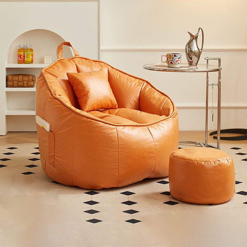 Contemporary Nordic Tech Fabric EPS Bean Bag Lazy Sofa With Backrest & Footrest For Living Room & Bedroom