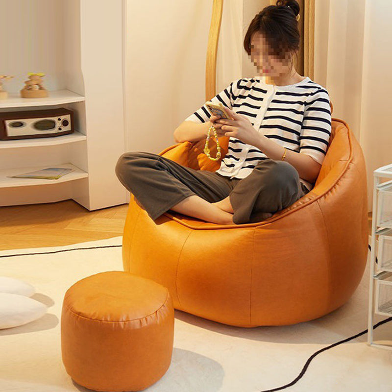 Contemporary Nordic Tech Fabric EPS Bean Bag Lazy Sofa With Backrest & Footrest For Living Room & Bedroom