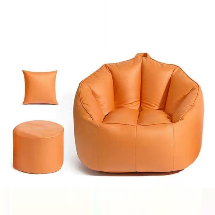 Canapé paresseux en tissu technique nordique contemporain avec dossier et repose-pieds pour salon et chambre 
