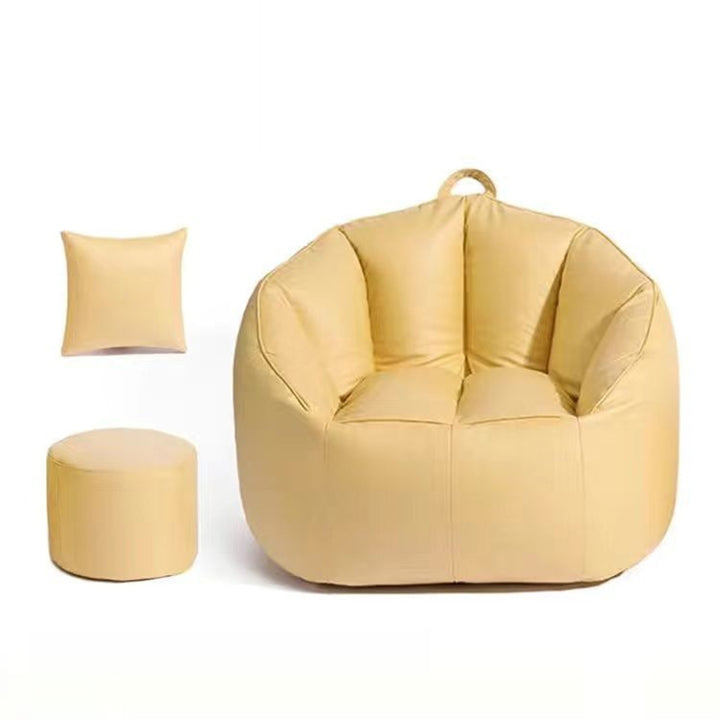 Canapé paresseux en tissu technique nordique contemporain avec dossier et repose-pieds pour salon et chambre 