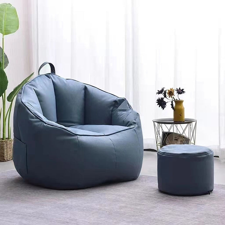 Contemporary Nordic Synthetic Fabric EPS Bean Bag Lazy Sofa With Backrest & Footrest For Living Room & Bedroom
