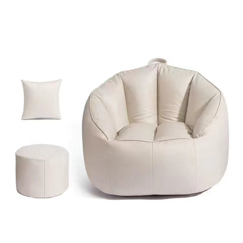 Contemporary Nordic Tech Fabric EPS Bean Bag Lazy Sofa With Backrest & Footrest For Living Room & Bedroom