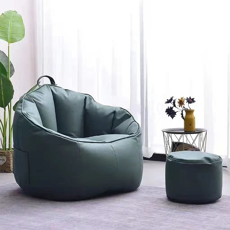 Contemporary Nordic Tech Fabric EPS Bean Bag Lazy Sofa With Backrest & Footrest For Living Room & Bedroom