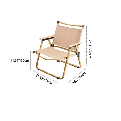 Modern Simplicity Iron Fabric Square Foldable Camping Back Chair With Armrests For Outdoor Patio