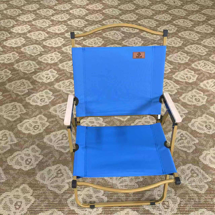 Modern Simplicity Aluminum Alloy Oxford Fabric Square Foldable Camping Back Chair With Armrests For Outdoor Patio