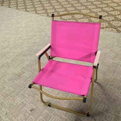 Modern Simplicity Iron Fabric Square Foldable Camping Back Chair With Armrests For Outdoor Patio
