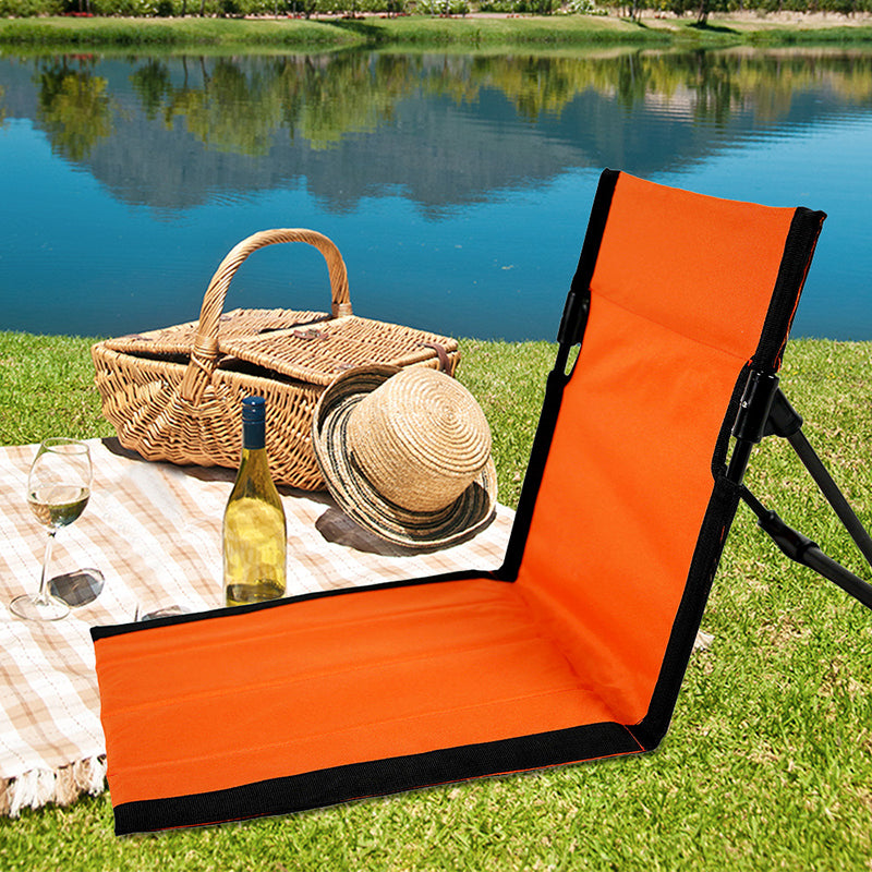 Modern Simplicity Oxford Fabric Aluminum Rectangular Foldable Camping Back Chair For Outdoor Patio