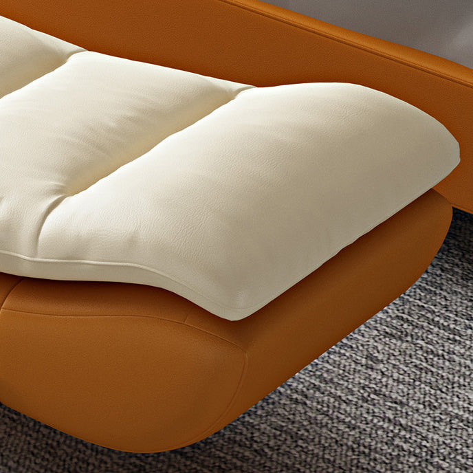 Modern Minimalist Nappa Leather Down Steel & Solid Wood Rectangular Bench For Bedroom & Entryway