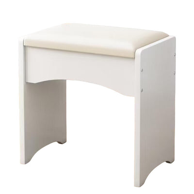 Contemporary Nordic Leather & MDF Arch-Style Rectangular Vanity Stool Backless For Bedroom