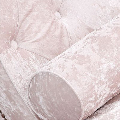 Chaise longue incurvée traditionnelle européenne en bois, velours et cuir avec dossier pour salon et chambre 