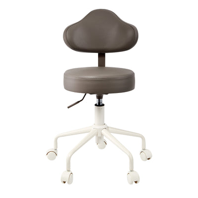Contemporary Nordic Leather & Metal Cloud-Shaped Round Swivel Vanity Stool Backrest For Bedroom & Home Office