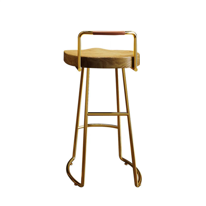 Taburete cuadrado de bar de madera de pino estilo farmhouse tradicional con respaldo y reposapiés para cocina y bar 