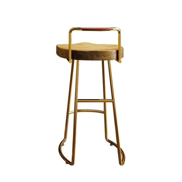 Taburete cuadrado de bar de madera de pino estilo farmhouse tradicional con respaldo y reposapiés para cocina y bar 