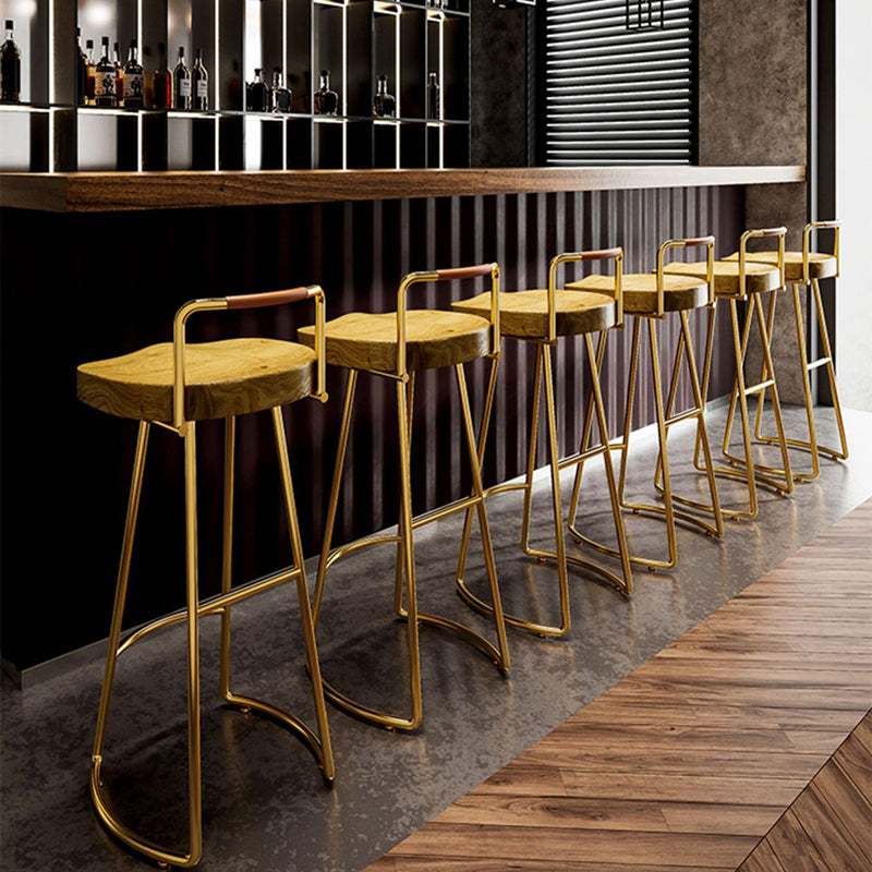 Taburete cuadrado de bar de madera de pino estilo farmhouse tradicional con respaldo y reposapiés para cocina y bar 
