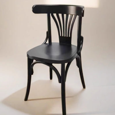 Silla de comedor contemporánea retro de madera de haya con asiento de tela de ratán y cuero sintético redondo con respaldo curvado para comedor 