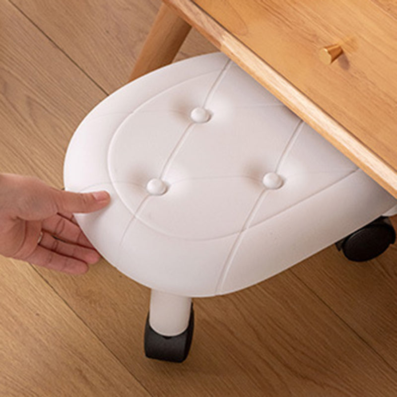 Taburete bajo giratorio ovalado de plástico minimalista moderno para entrada y sala de estar 