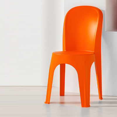 Contemporary Nordic PP Round Stackable Dining Chair With Backrest For Dining Room And Living Room