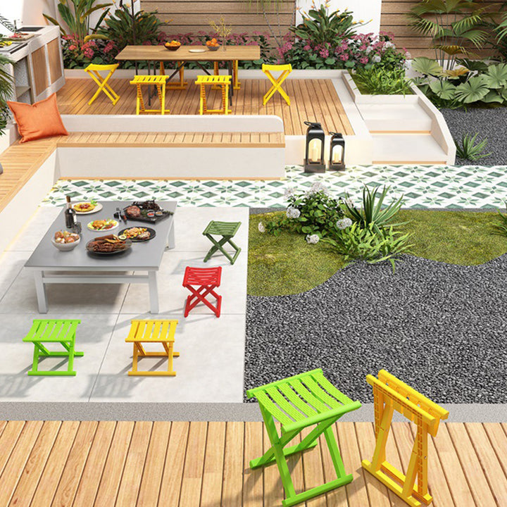 Contemporary Industrial PP TPE Square Foldable Camping Low Stool Portable For Outdoor And Living Room