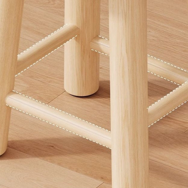 Tabouret de coiffeuse en bois avec repose-pieds pour chambre à coucher en tissu technique en laine d&