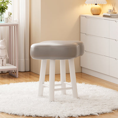 Tabouret de coiffeuse en bois avec repose-pieds pour chambre à coucher en tissu technique en laine d'agneau nordique contemporain 