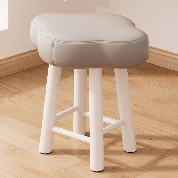 Tabouret de coiffeuse en bois avec repose-pieds pour chambre à coucher en tissu technique en laine d&
