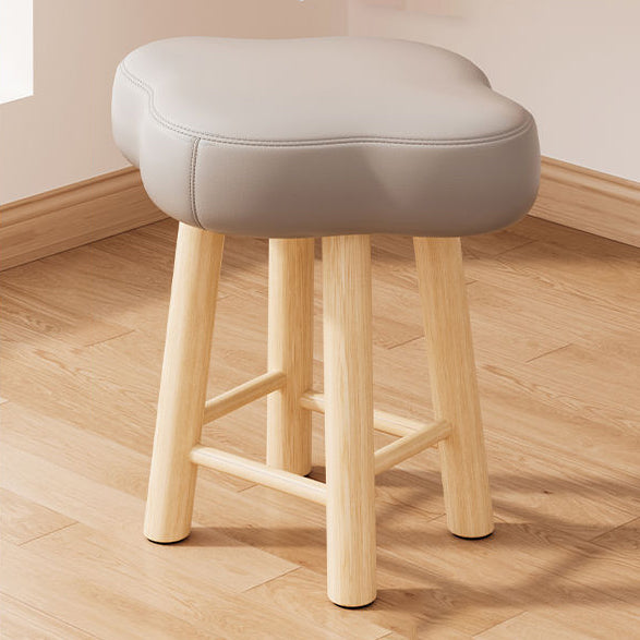 Tabouret de coiffeuse en bois avec repose-pieds pour chambre à coucher en tissu technique en laine d&