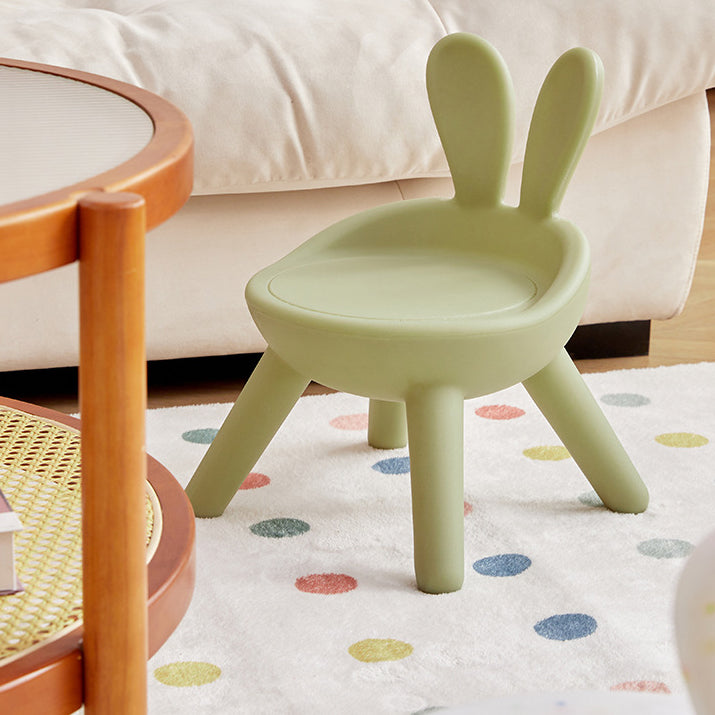 Contemporary Creative Kids PP Bunny Ear Round Footstool With Backrest For Entryway And Living Room