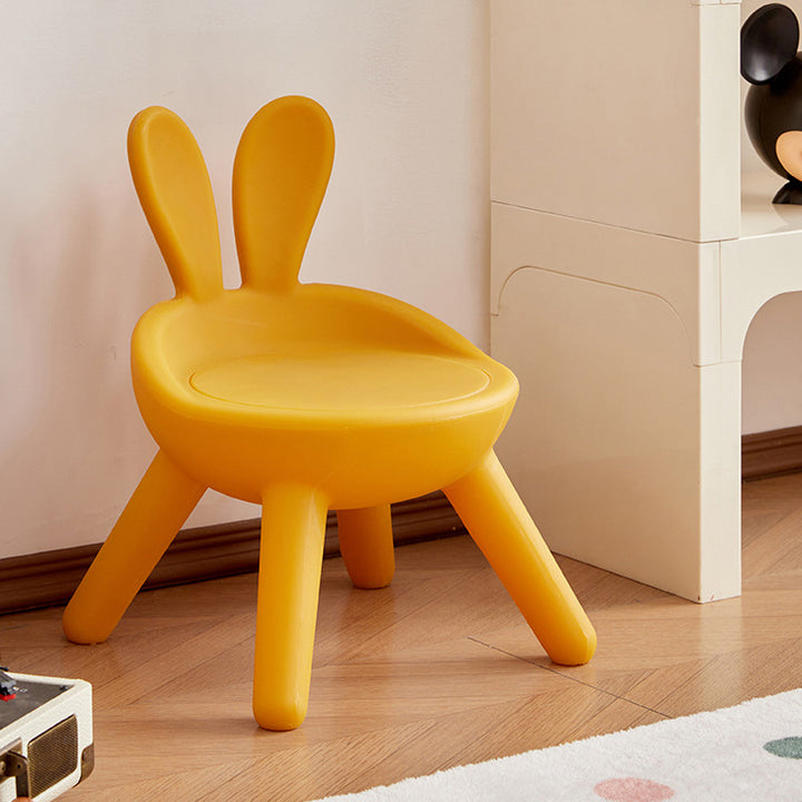 Contemporary Creative Kids PP Bunny Ear Round Footstool With Backrest For Entryway And Living Room