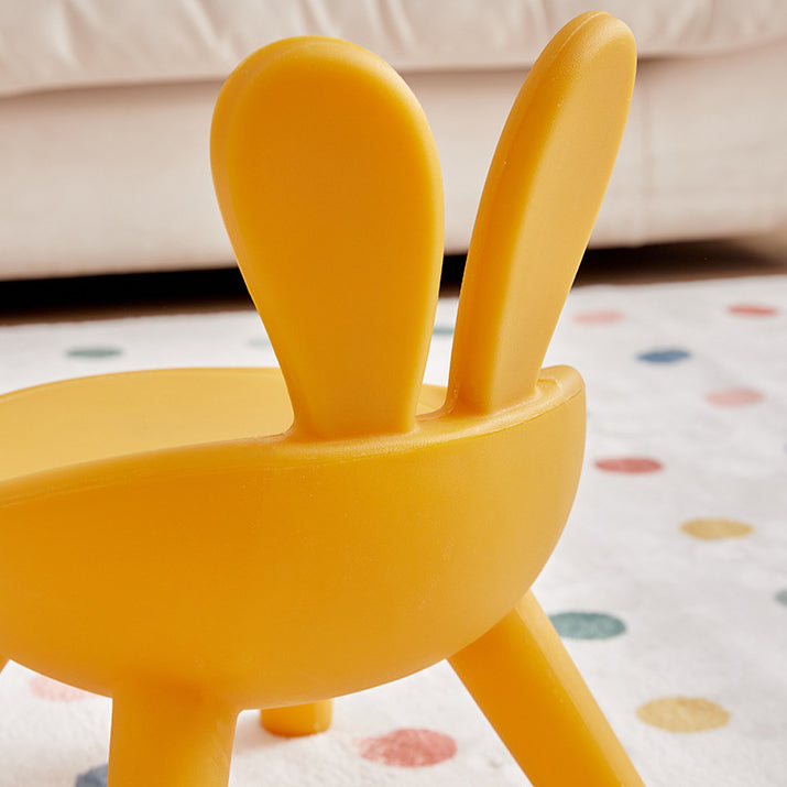 Contemporary Creative Kids PP Bunny Ear Round Footstool With Backrest For Entryway And Living Room