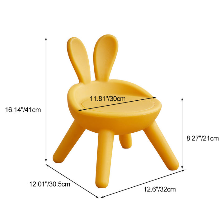 Contemporary Creative Kids PP Bunny Ear Round Footstool With Backrest For Entryway And Living Room
