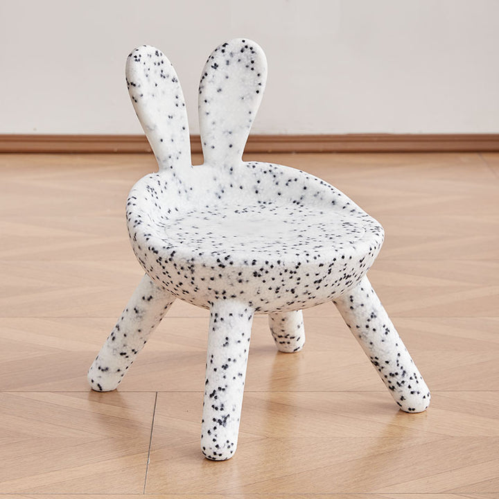 Contemporary Creative Kids PP Bunny Ear Round Footstool With Backrest For Entryway And Living Room