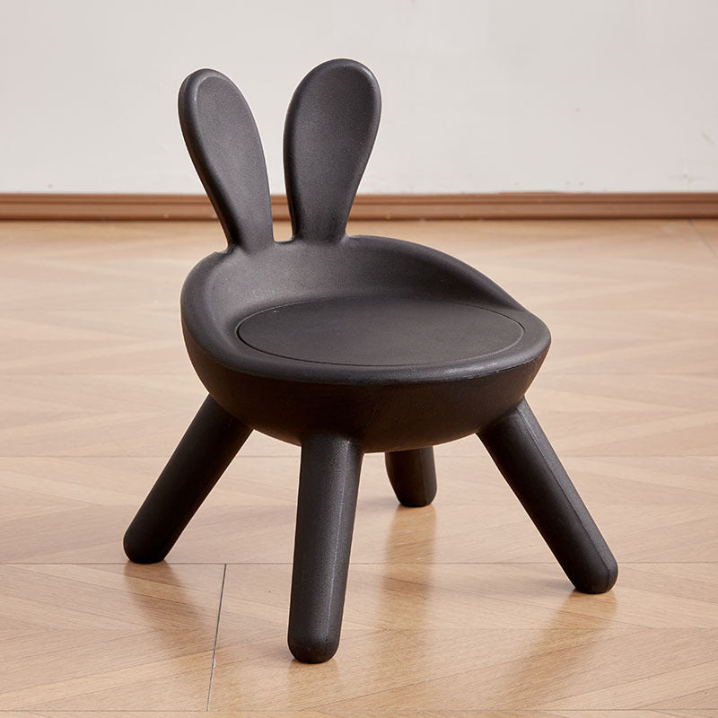 Contemporary Creative Kids PP Bunny Ear Round Footstool With Backrest For Entryway And Living Room