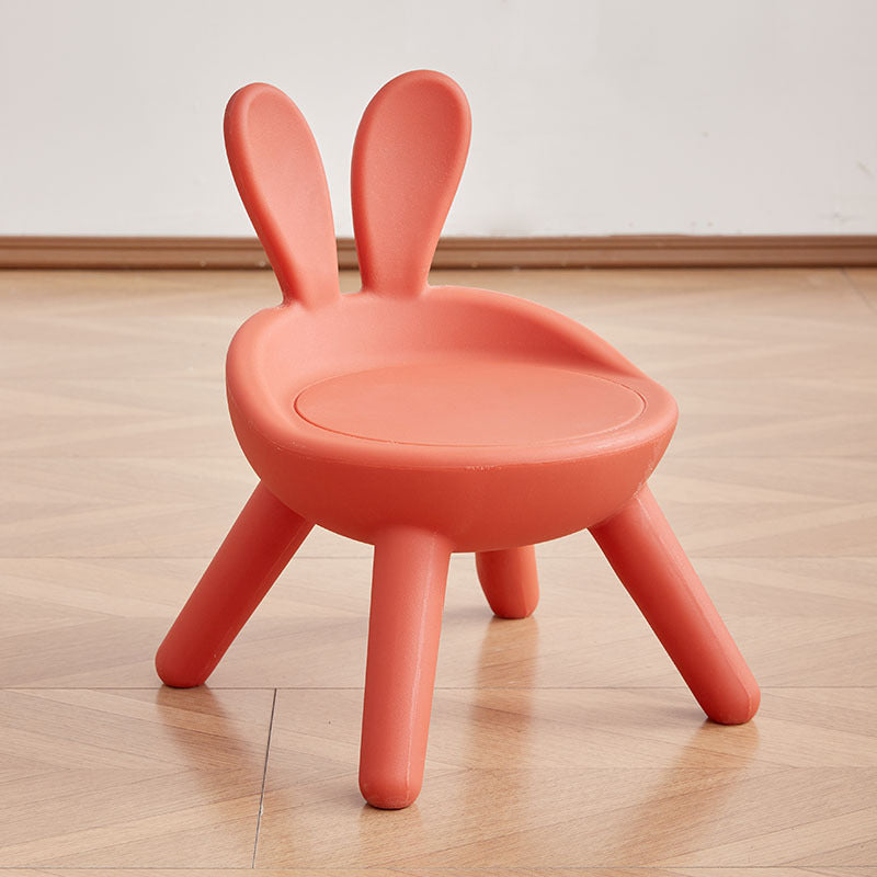 Contemporary Creative Kids PP Bunny Ear Round Footstool With Backrest For Entryway And Living Room