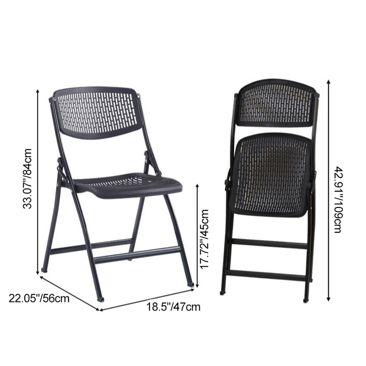 Chaise de bureau pliante carrée moderne minimaliste en PP et en acier avec dossier pour la maison et le bureau 