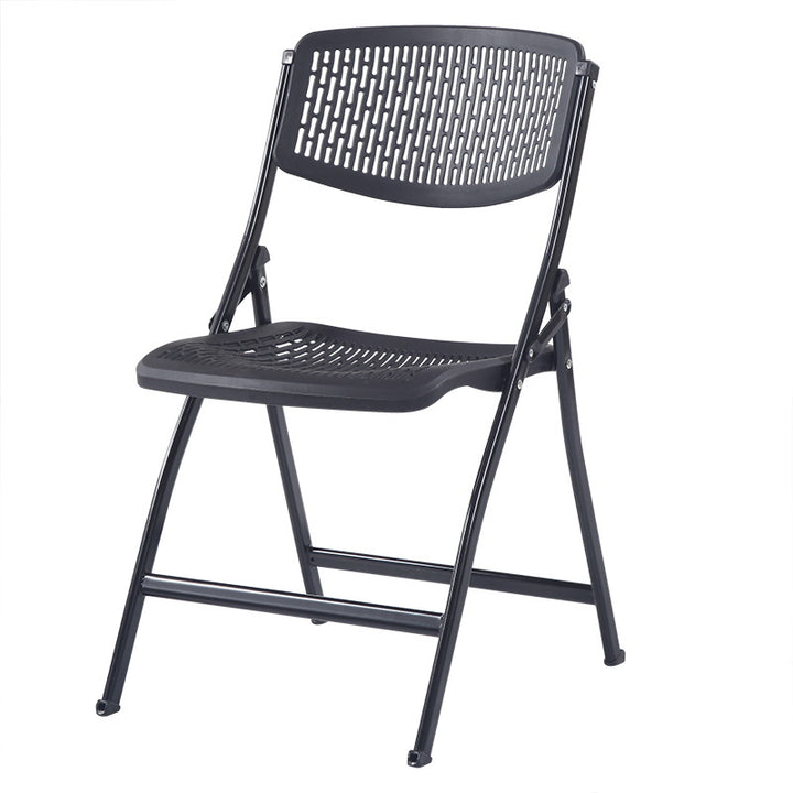 Chaise de bureau pliante carrée moderne minimaliste en PP et en acier avec dossier pour la maison et le bureau 