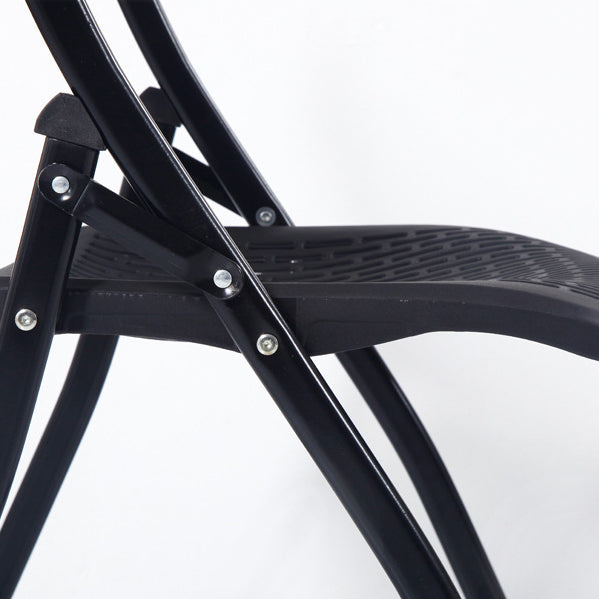 Chaise de bureau pliante carrée moderne minimaliste en PP et en acier avec dossier pour la maison et le bureau 