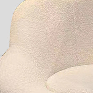 Contemporary Nordic Swivel Lambswool Iron Petal Vanity Stool With Backrest & Armrests For Bedroom