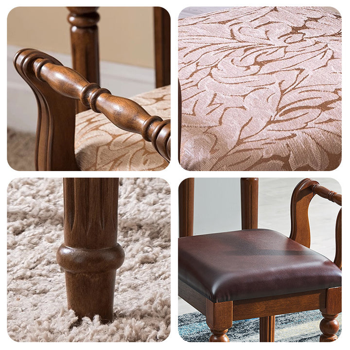 Tabouret de coiffeuse carré contemporain en tissu cuir microfibre rétro avec dossier pour chambre 
