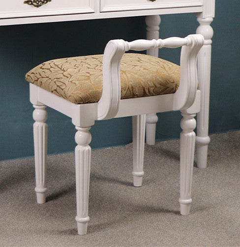 Zeitgenössischer Retro-Mikrofaser-Lederstoff Holz Jacquard Quadratische Schminkhocker mit Rückenlehne für das Schlafzimmer 