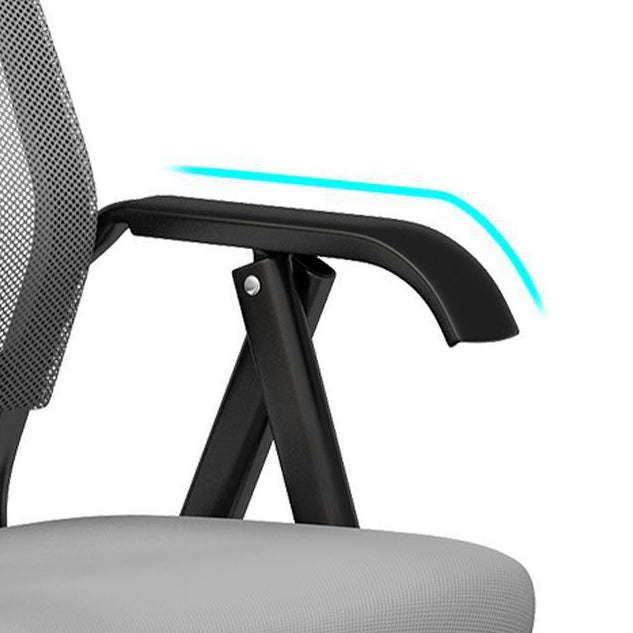 Moderner minimalistischer klappbarer Netzschwamm-Kohlenstoffstahl-Quadrat-Schreibtischstuhl mit Rückenlehne und Armlehnen für das Home Office oder das Studium 