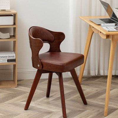 Zeitgenössischer nordischer Buchenholz-Drehstuhl aus Kunstleder oder Leinen mit Rückenlehne für Home Office & Studium 